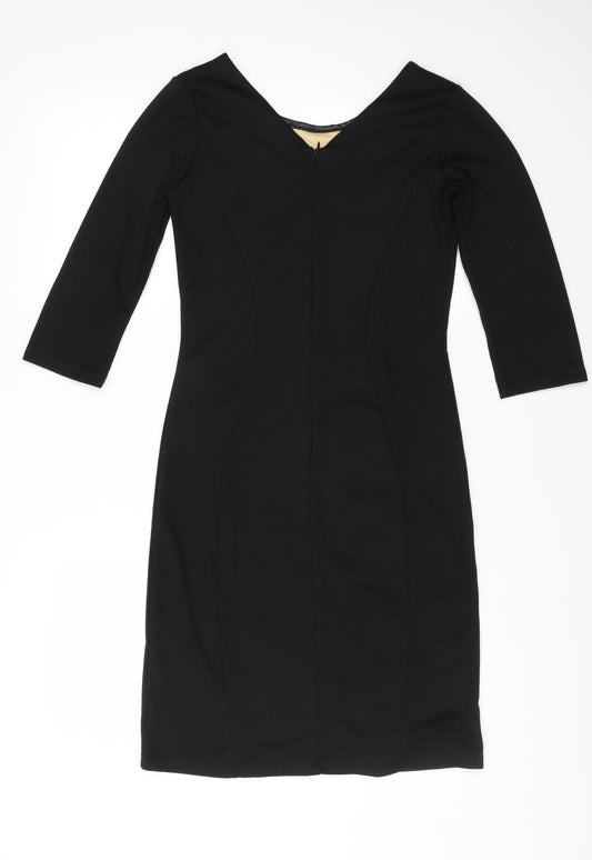 Greence Womens Black Sheath Size M - lace panel