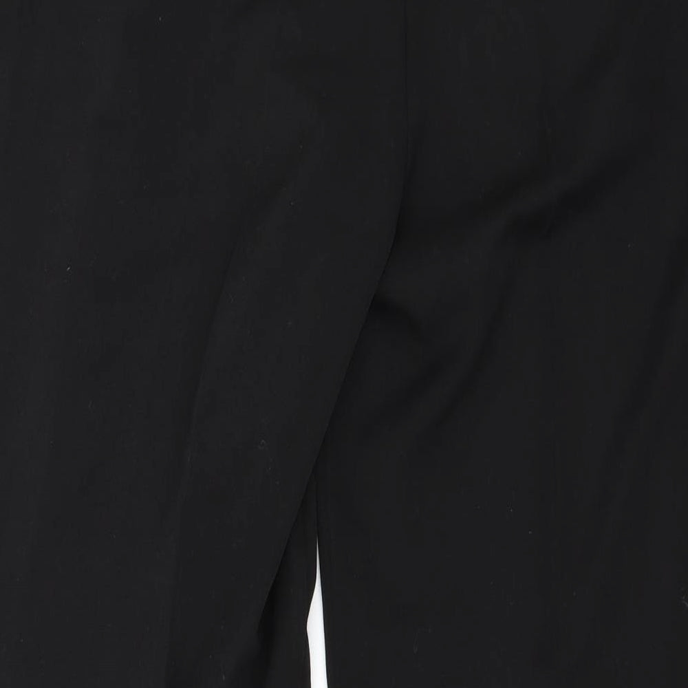 Brand and care label for Preworn women’s black trousers, size UK 38, in, 30-inch leg