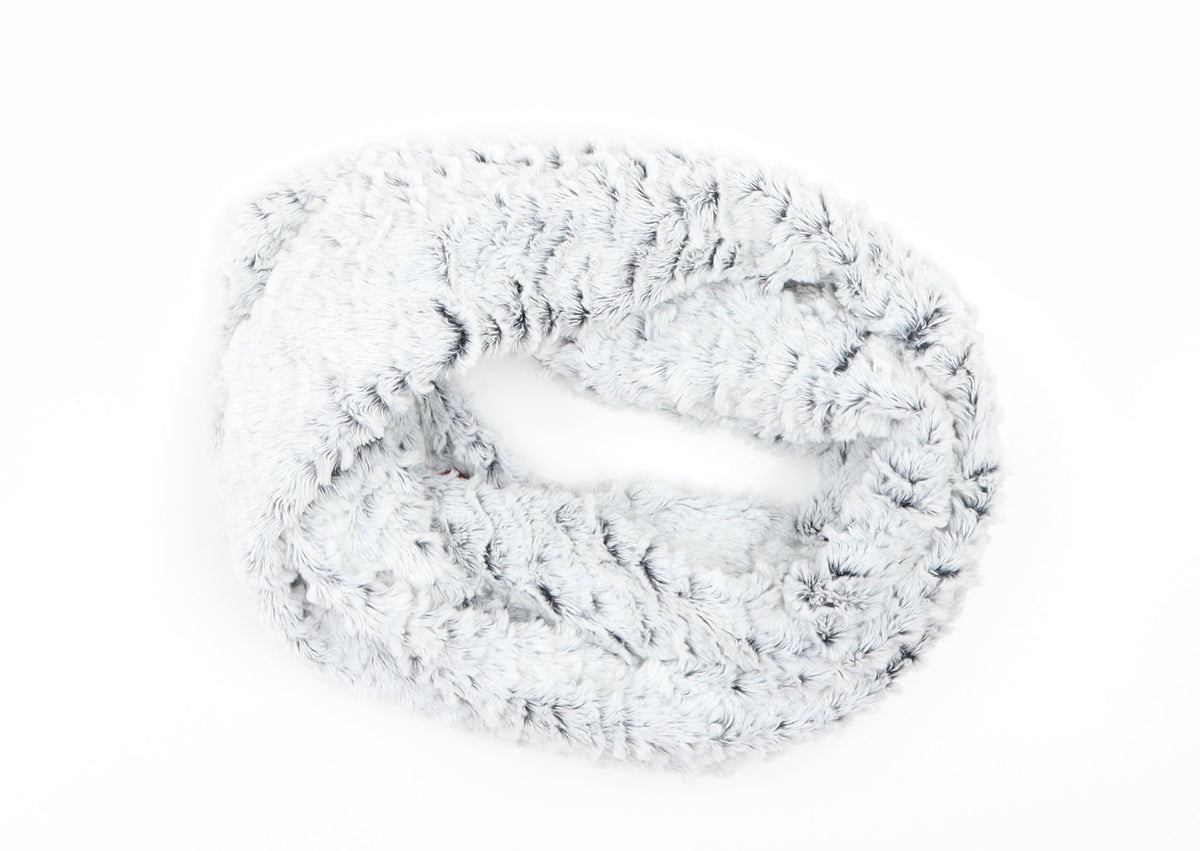 Front view of Preworn women’s grey scarf - cowl