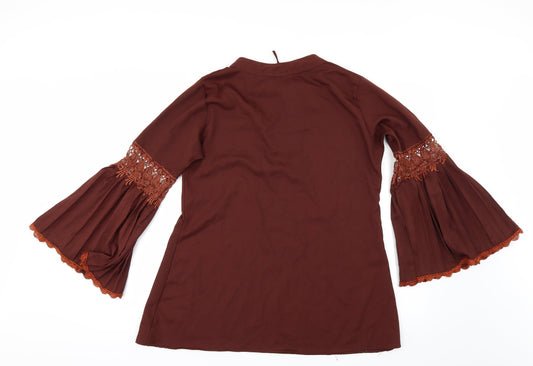 Berksha Womens Red Tunic Blouse Size M