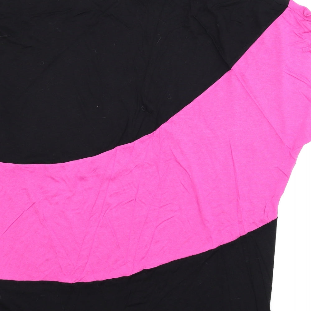 Body Fit Womens Pink Striped Basic Blouse Size L