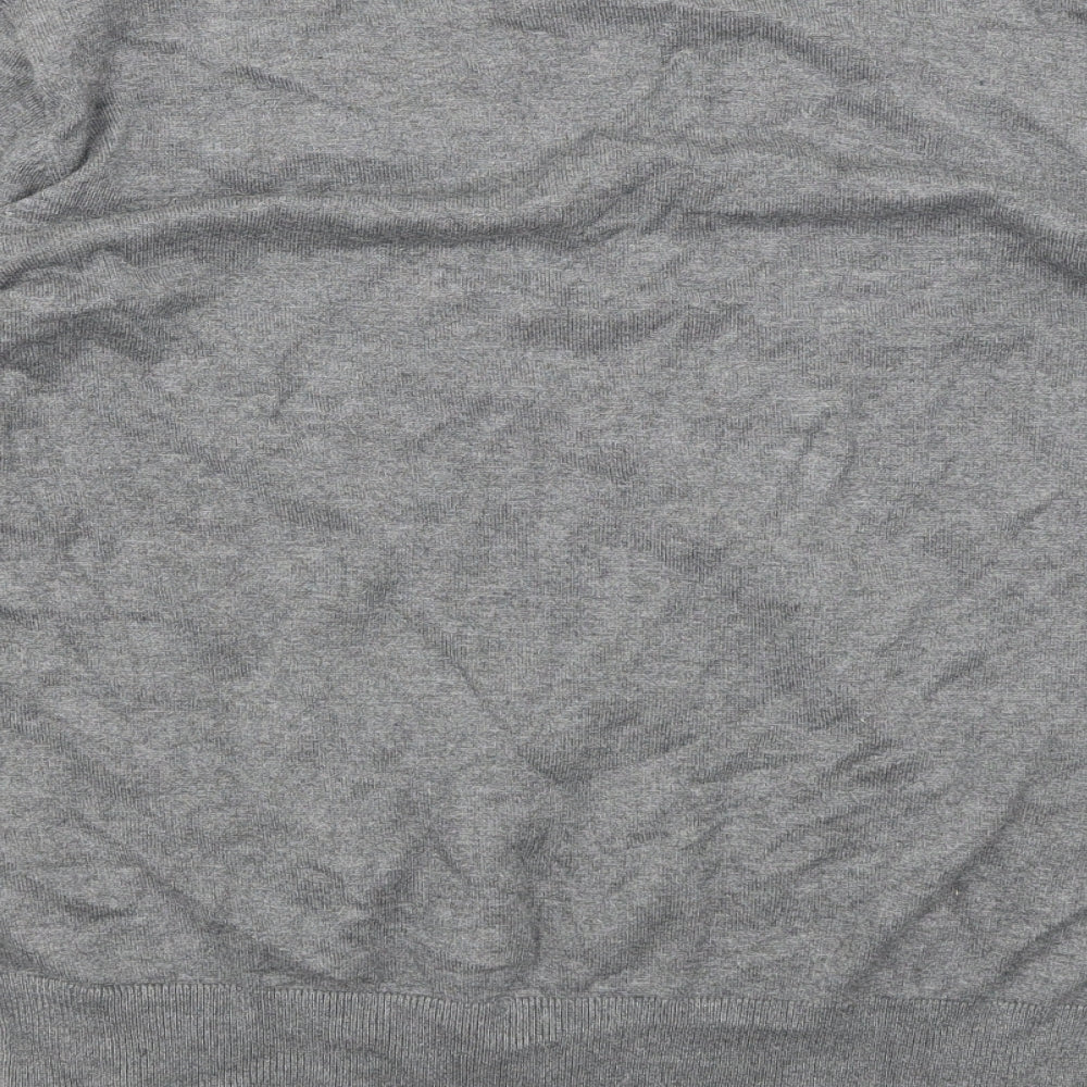 Brand and care label for H&M women’s grey jumper, size L