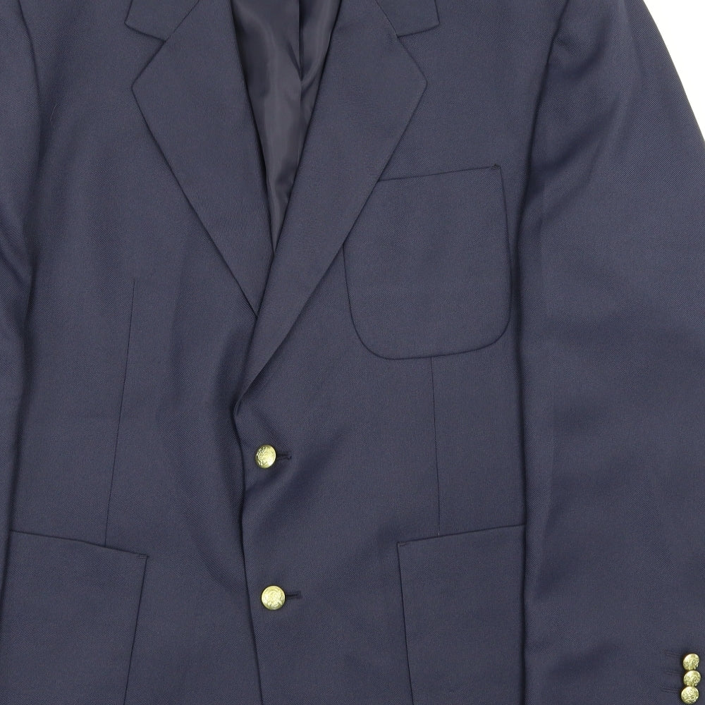 Brand and care label for Cheems men’s blue jacket suit jacket, size 46