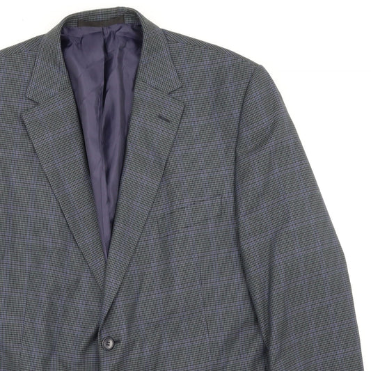 M&S Mens Blue Check Jacket Suit Jacket Size M