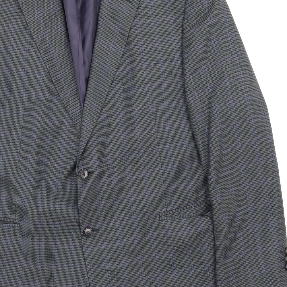 M&S Mens Blue Check Jacket Suit Jacket Size M