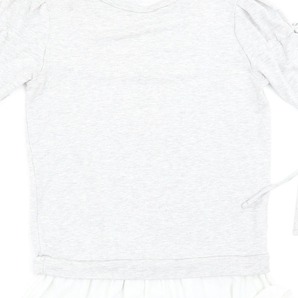 Brand and care label for Very women’s grey jumper, size UK 8
