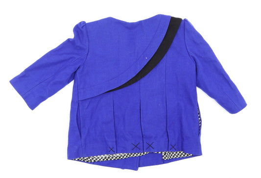 Lux Womens Blue Overcoat Blazer Size XS