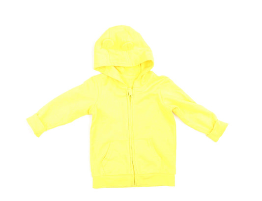Additional front view of George Baby Yellow Full Zip Jumper, size 12-18, Months
