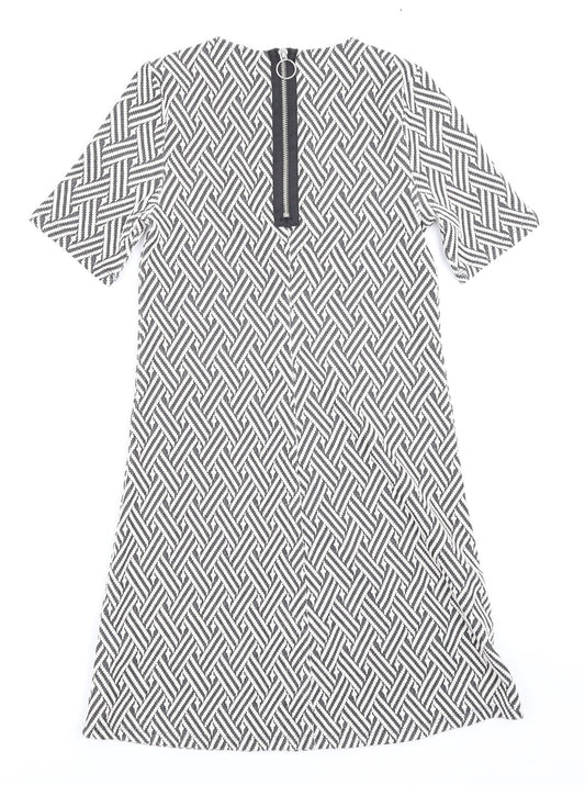 H&M Womens Blue Argyle/Diamond T-Shirt Dress Size 6