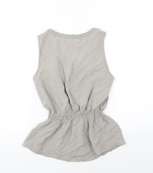 Max Studio Womens Grey Woven Basic Blouse Size S