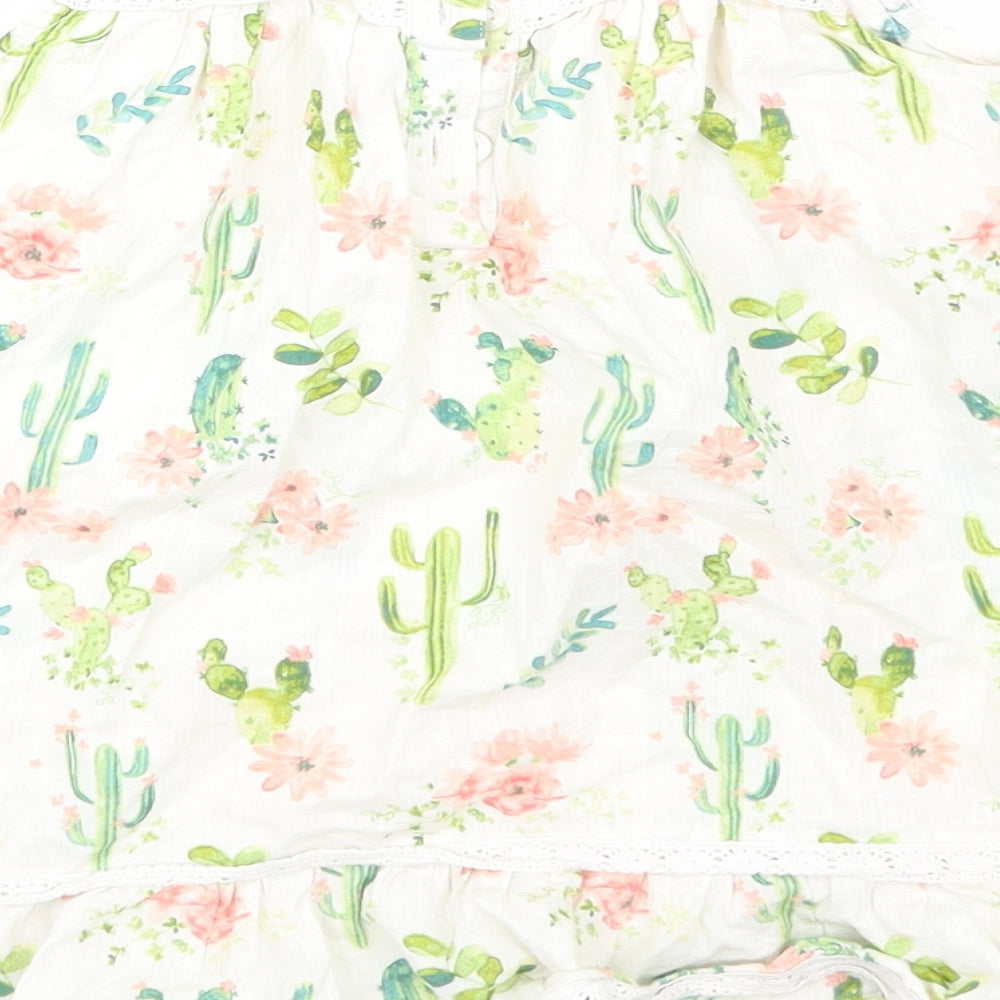Brand and care label for Mantaray Beige Floral Skater Dress, size 12-18, Months