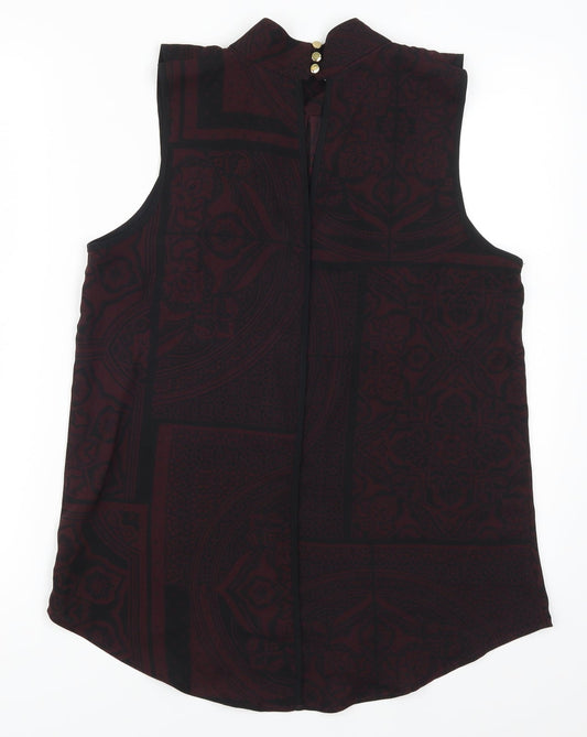 Rext Womens Purple Geometric Basic Blouse Size 12