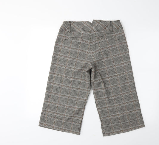 Preworn Womens Grey Check Cropped Trousers Size 8 L20 in