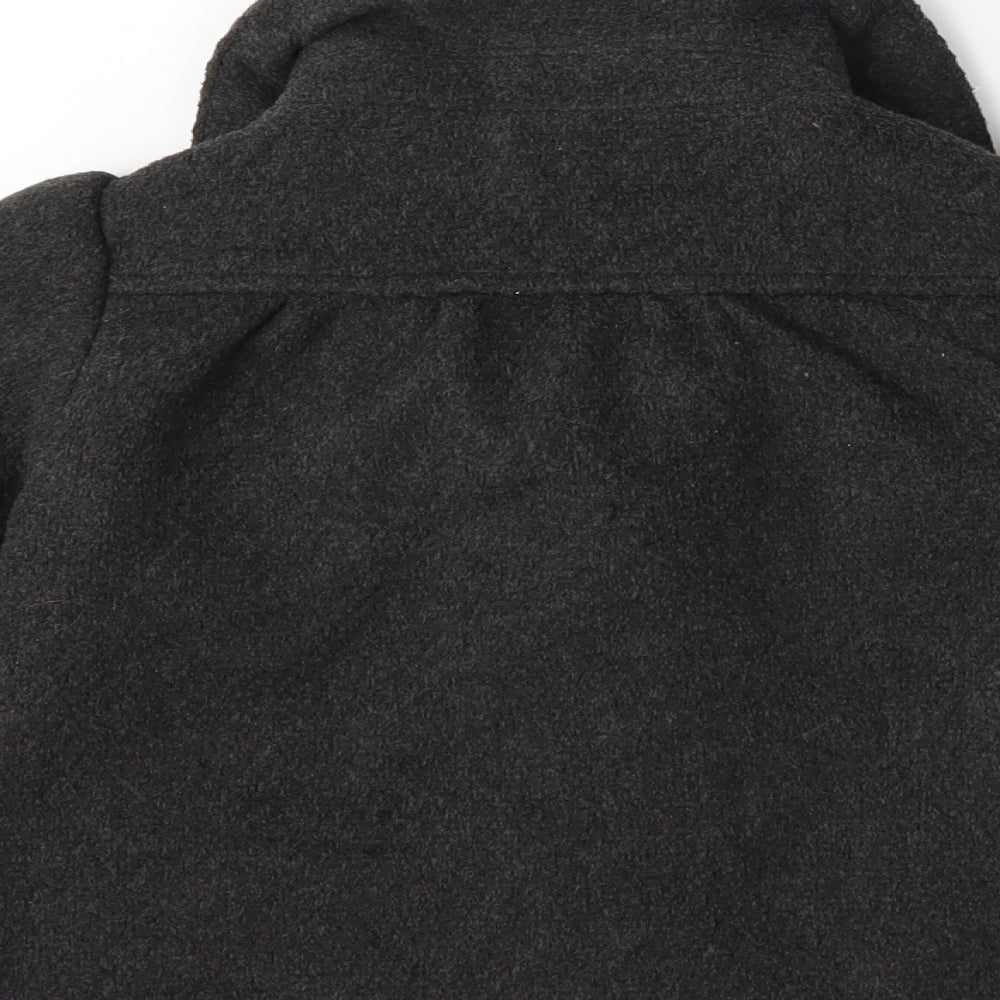 Brand and care label for Gap girls’ grey overcoat coat, size 3, years
