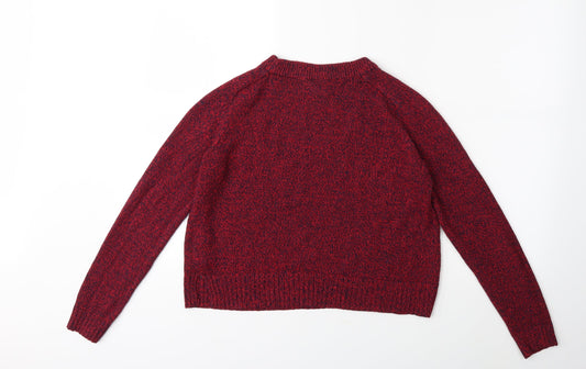 H&M Womens Red Knit Pullover Jumper Size M