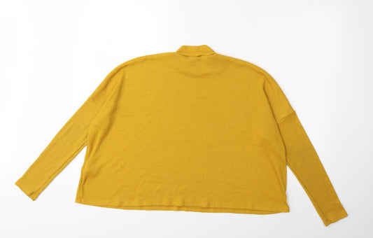 H&M Womens Yellow Knit Pullover Jumper Size L