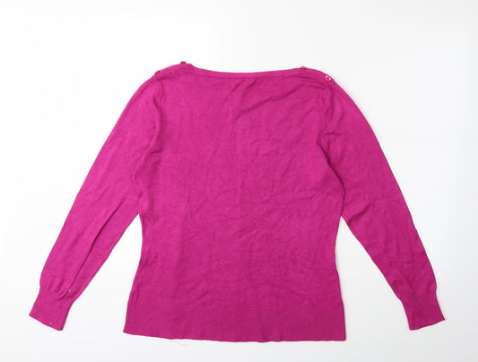 M&Co Womens Pink Knit Pullover Jumper Size L