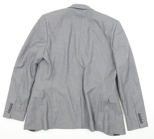 Topman Mens Grey Jacket Suit Jacket Size 38