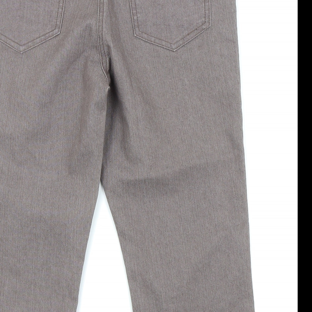 Brand and care label for Soon women’s purple capri jeans, size UK 12