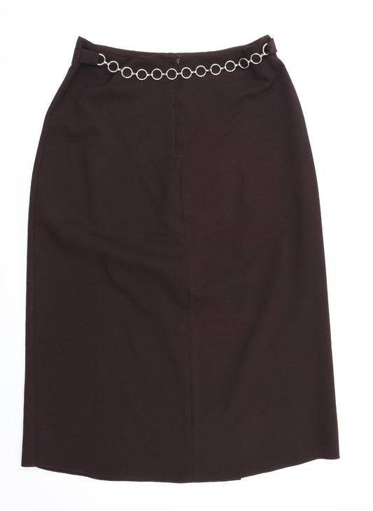 Try Clothing Womens Brown A-Line Skirt Size 14