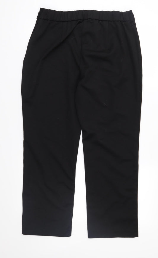 Preworn Womens Black Trousers Size 14 L26 in