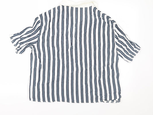 ASOS Womens Ivory Striped Basic Blouse Size 10