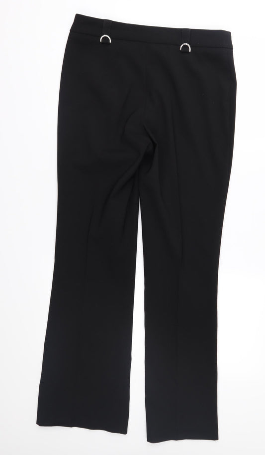 AMARANTO Womens Black Trousers Size 10 L31 in