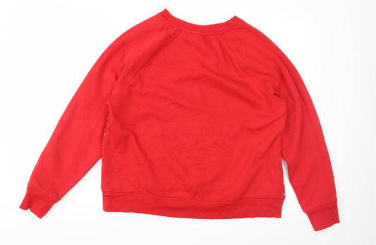 H&M Womens Red Pullover Sweatshirt Size M