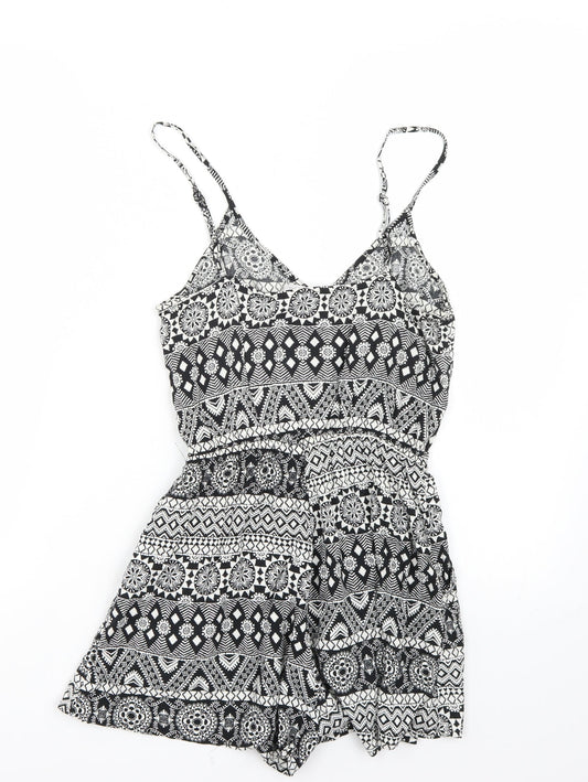 H&M Womens White Playsuit One-Piece Size 4