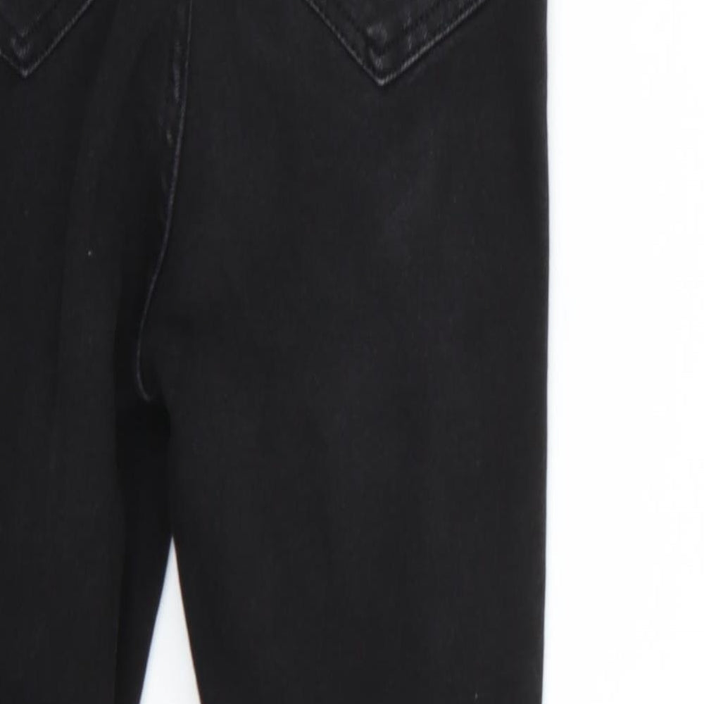 Brand and care label for New Look women’s black skinny jeans, size UK 10, 27-inch leg