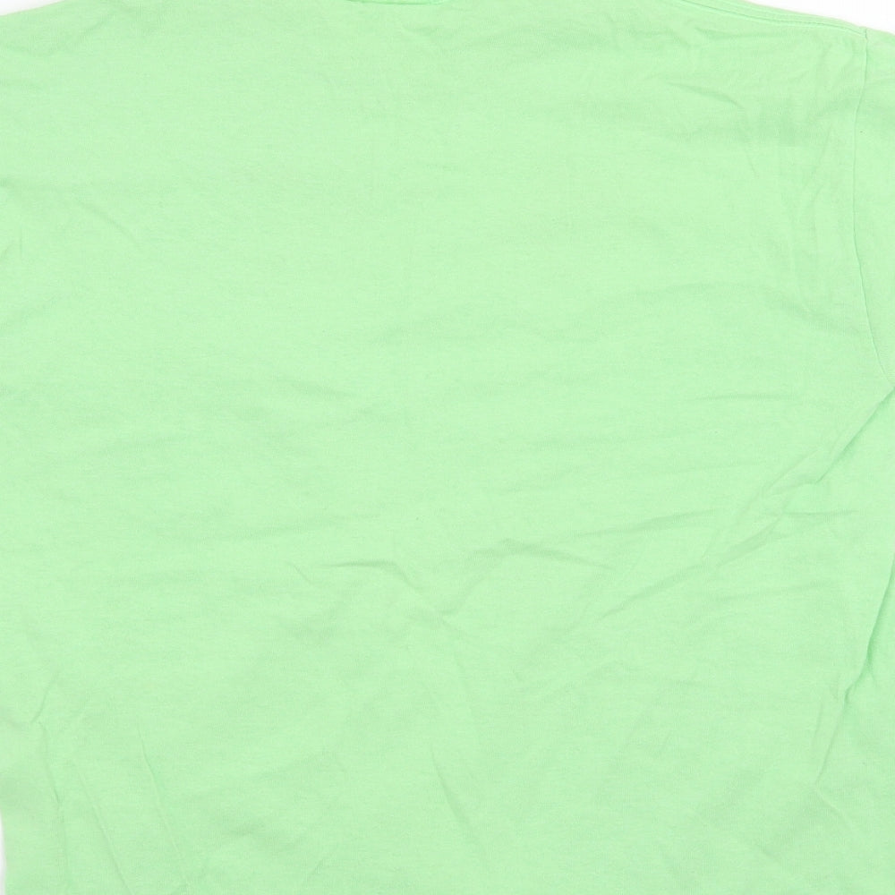 Preworn Girls Green Basic T-Shirt Size L - I need Space ,Kennedy Space Center