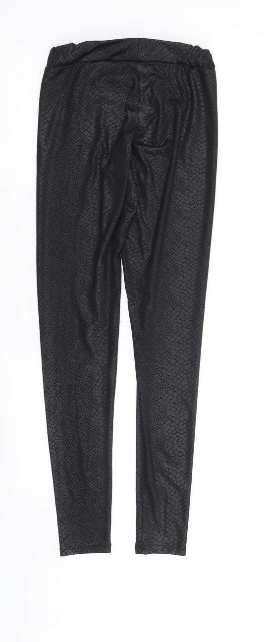 H&M Womens Black Animal Print Capri Leggings Size S L28 in