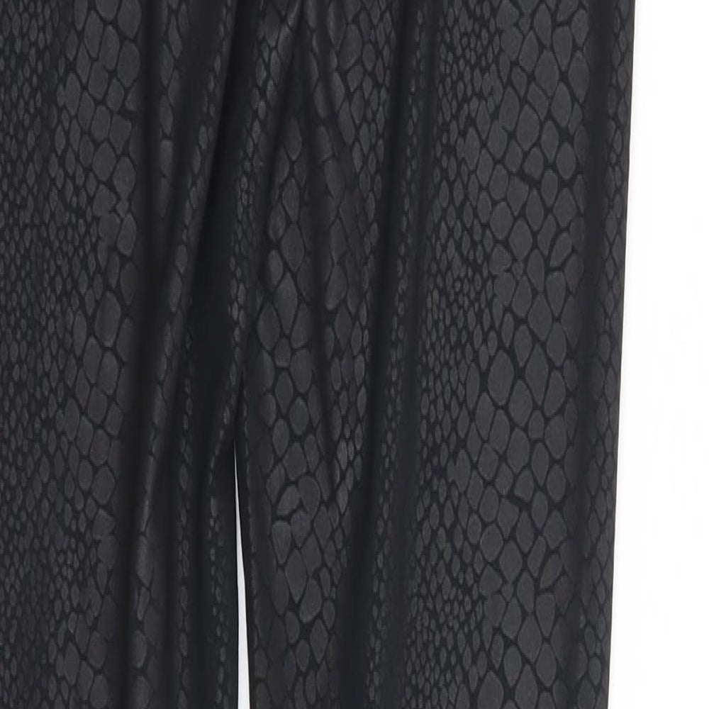 H&M Womens Black Animal Print Capri Leggings Size S L28 in