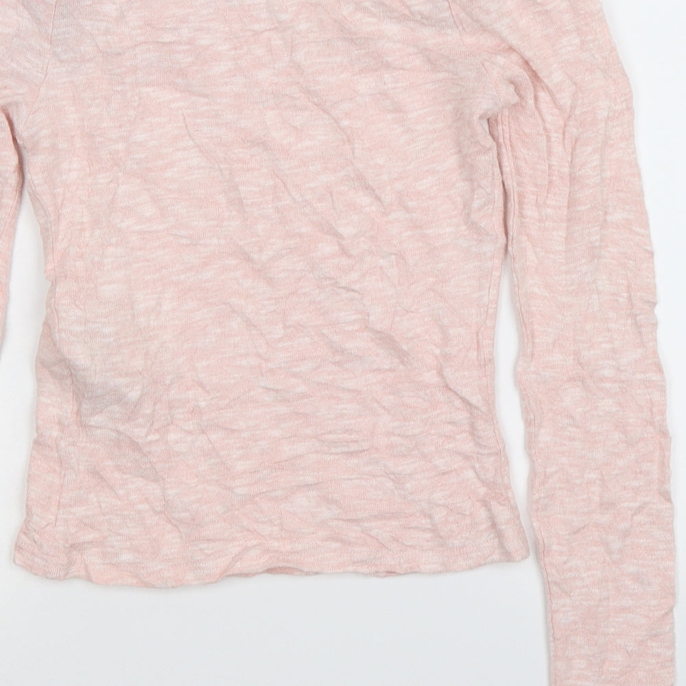 Brand and care label for Forever 21 women’s pink knit jumper, size S