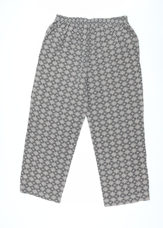 Anthology Womens Black Argyle/Diamond  Harem Trousers  L27 in