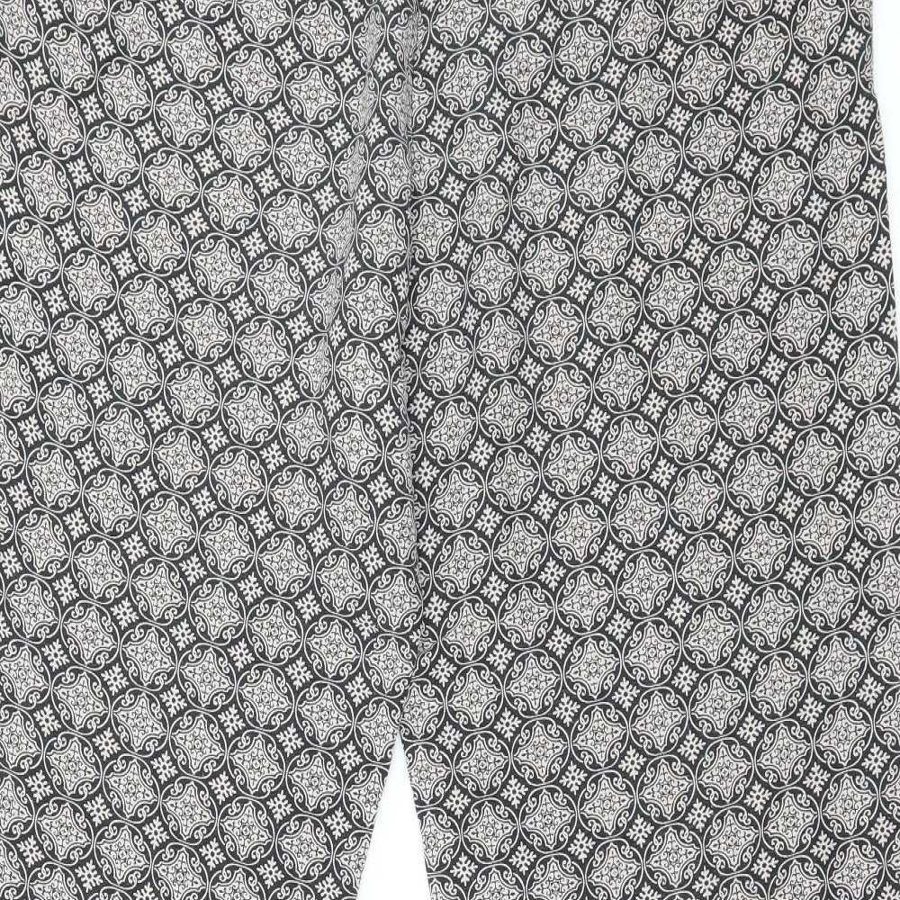 Anthology Womens Black Argyle/Diamond Harem Trousers L27 in