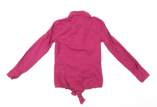 Top Secret Womens Purple Basic Button-Up Size 36