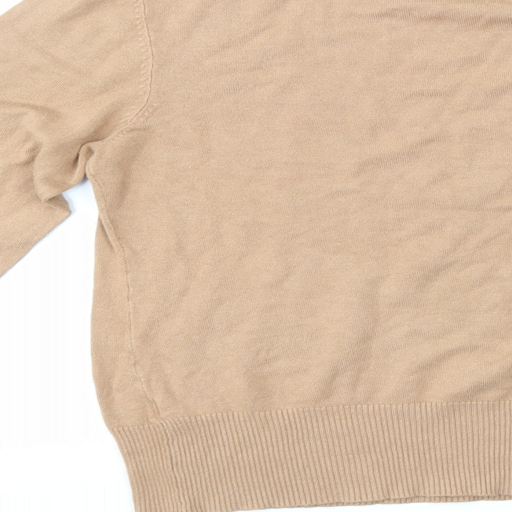 Brand and care label for New Look women’s beige jumper, size UK 12