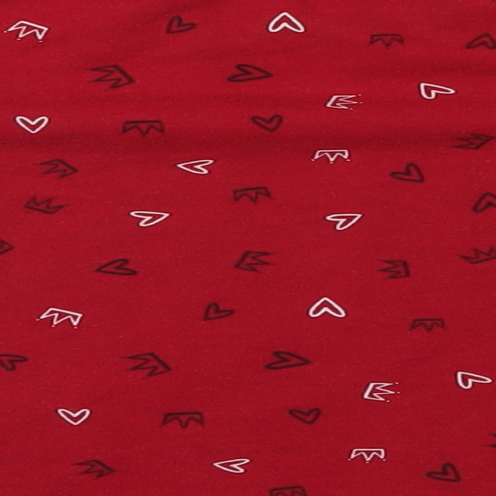 Brand and care label for Matalan boys’ red basic t-shirt, size 12-18, months - crowns