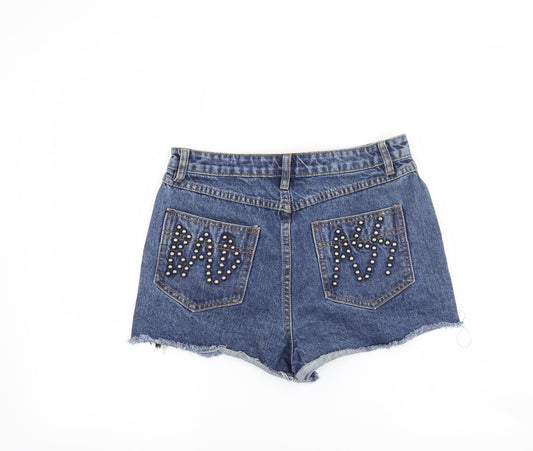 Miss Guided Womens Blue Cut-Off Shorts Size 10