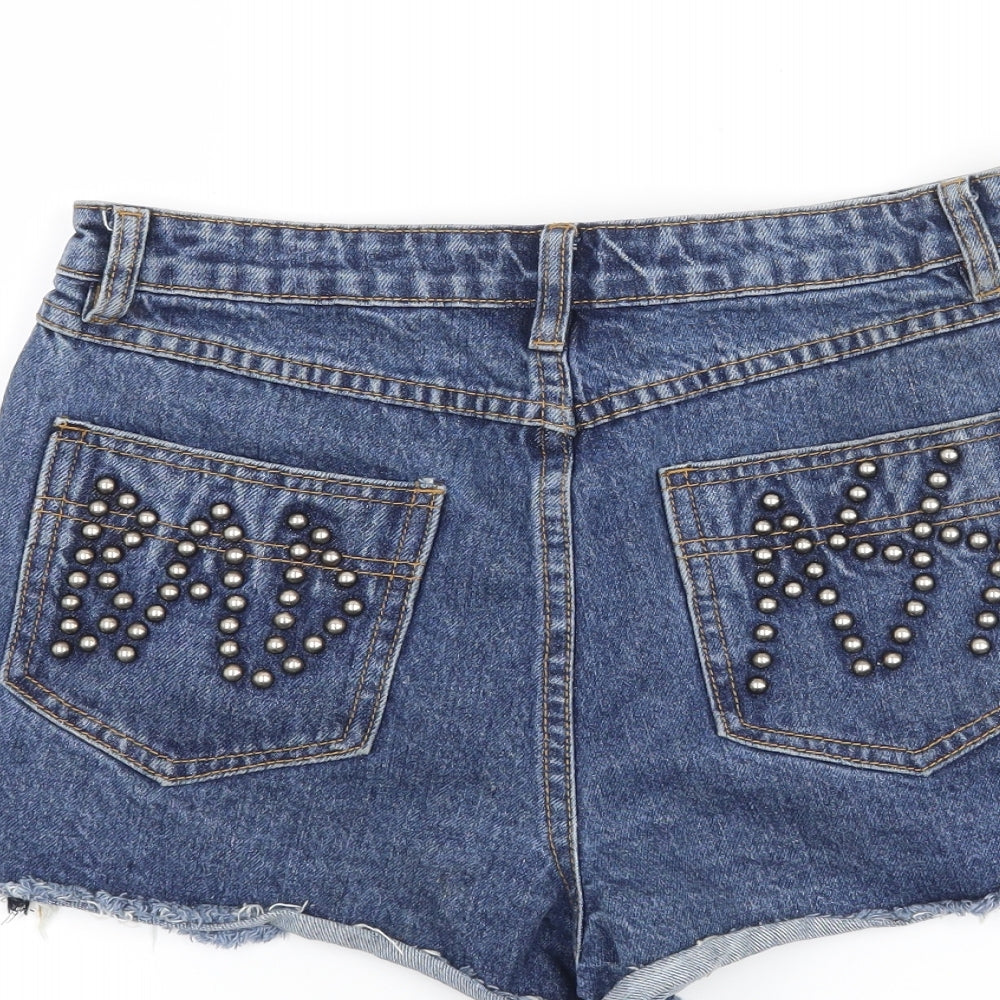 Miss Guided Womens Blue Cut-Off Shorts Size 10