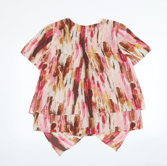 H by Halston Womens Pink Basic Blouse Size 14