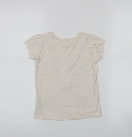 Primark Girls Beige Basic T-Shirt Size 5-6 Years