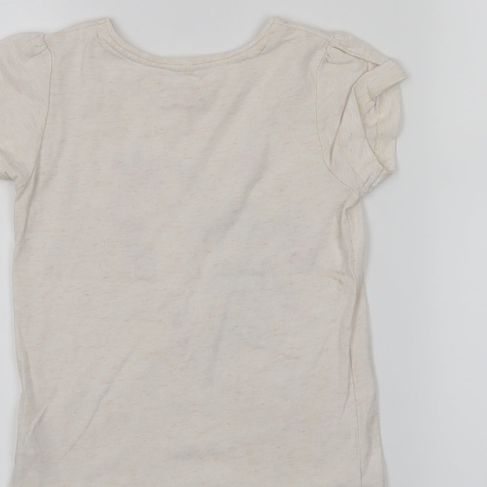 Primark Girls Beige Basic T-Shirt Size 5-6 Years