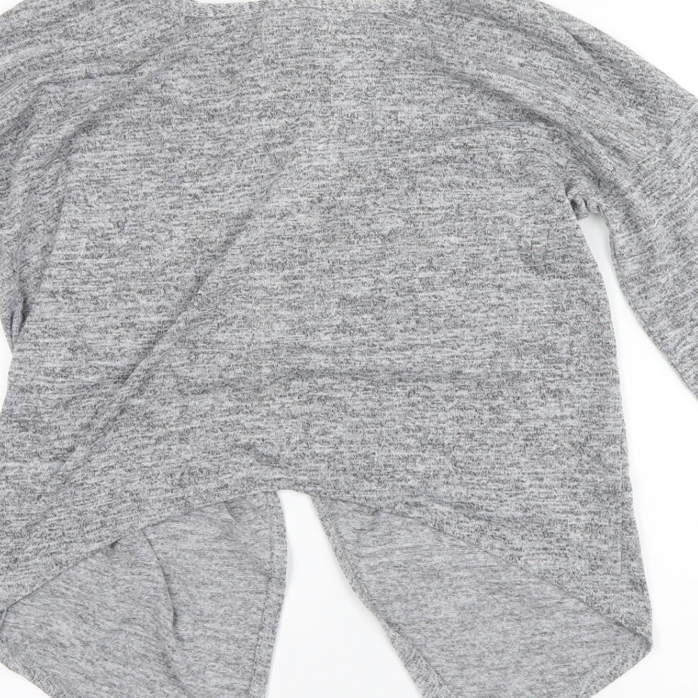 Brand and care label for Miss Selfridge women’s grey jumper, size UK 10