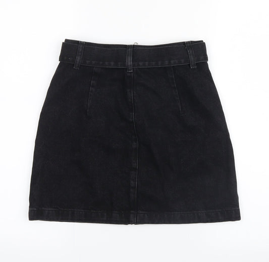 Topshop Womens Grey Denim Mini Skirt Size 6