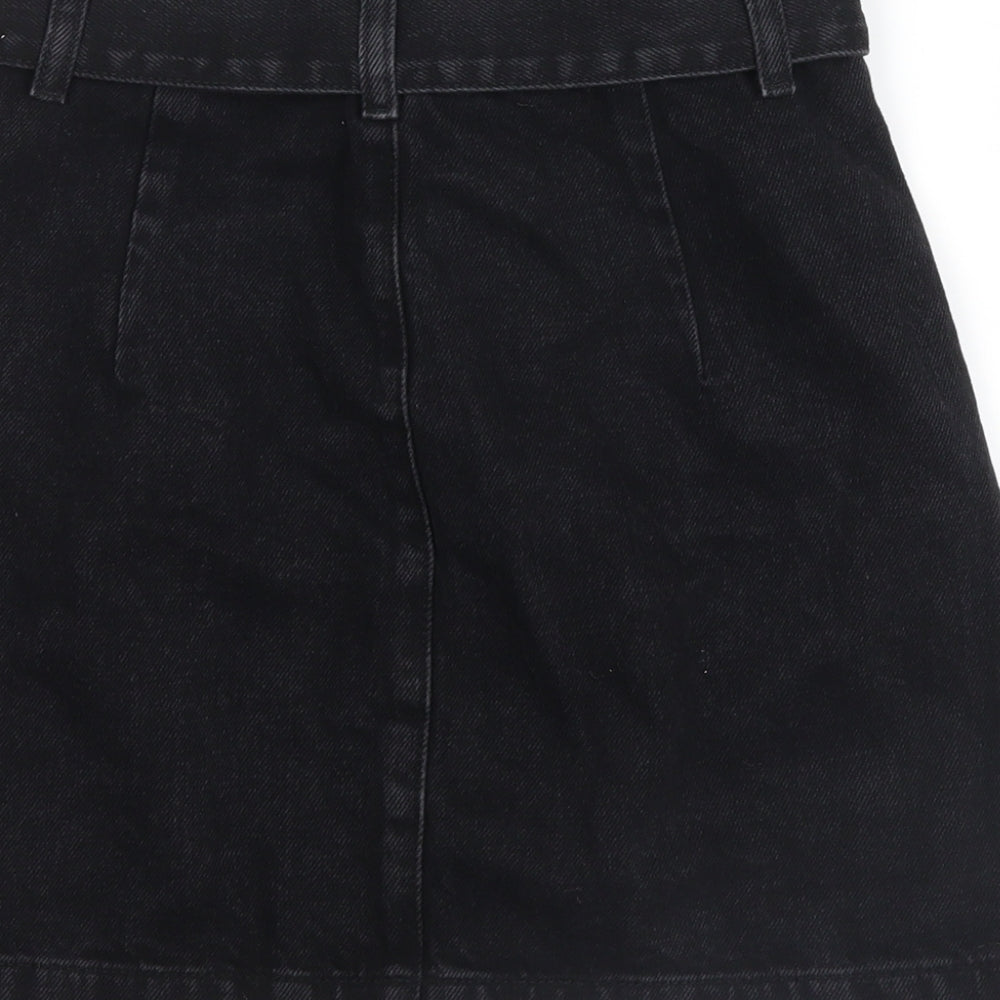 Topshop Womens Grey Denim Mini Skirt Size 6