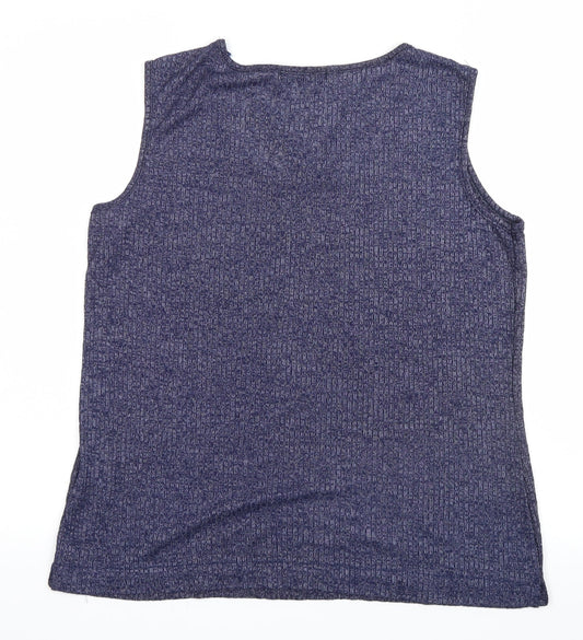 öbu Womens Blue Basic Blouse Size M