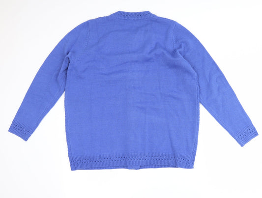 bm collection Womens Blue Cardigan Jumper Size M