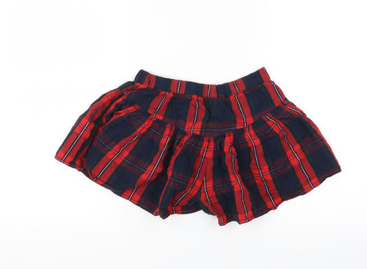 NEXT Girls Red Plaid Hot Pants Shorts Size 8 Years